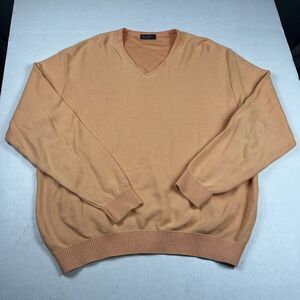 Vintage St. Croix Men’s XL Cotton Sweater Peach V-Neck Made in USA Minor Flaws